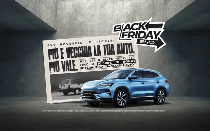 BYD Back Friday: fino a 10.000€ di sconto sulle auto elettriche