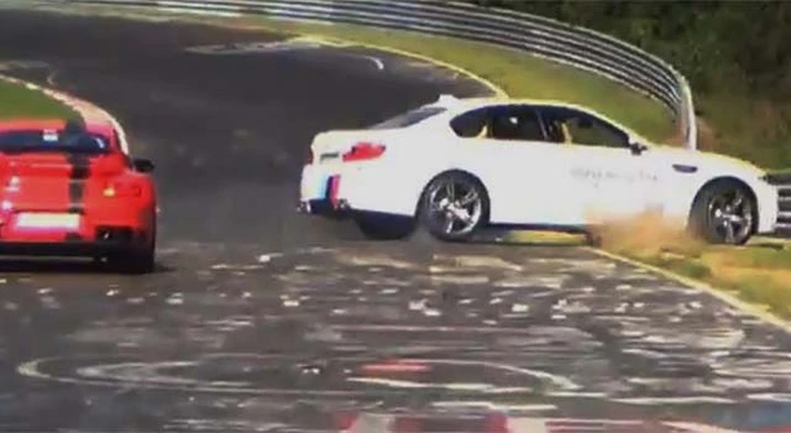 BMW M5 ring taxi, incidente in pista