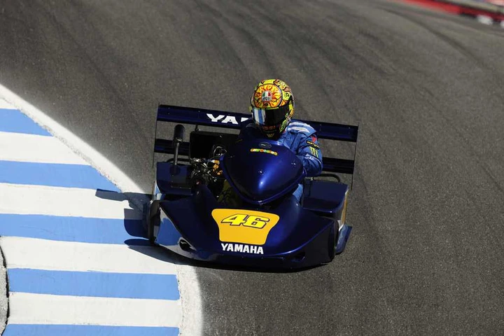 Valentino sui Superkarts a Laguna Seca