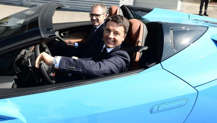 Matteo Renzi al volante della Lamborghini Huracán LP610
