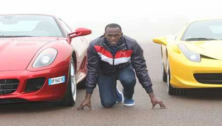 Bolt a Maranello: fenomeno anche al volante