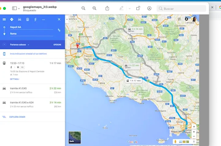 Pianificare un viaggio con Google Maps