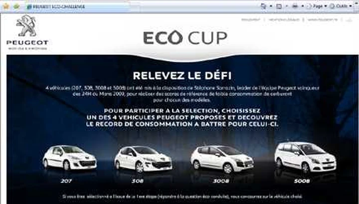 Peugeot lancia il concorso Eco Cup