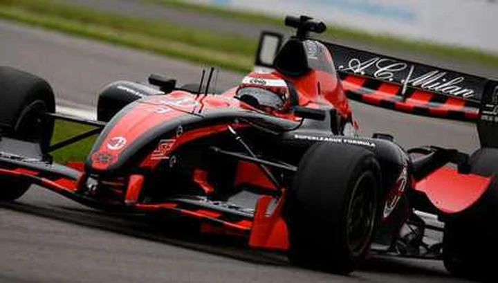 Giorgio Pantano al via con l'AC Milan nella Superleague Formula