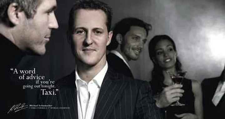 Schumacher taxi-driver in Maserati per Bacardi