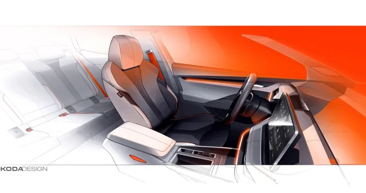Gli interni con plastica e tessuti riciclati di nuova Skoda Elroq
