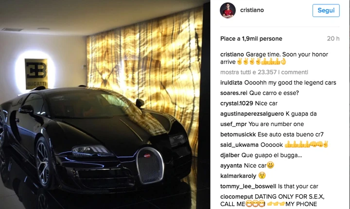 Cristiano Ronaldo si è regalato una Bugatti da 2,5 mln