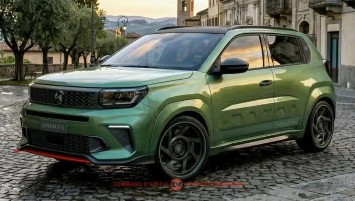 Grande Panda Abarth, il render immagina una sportiva elettrica da 320 CV