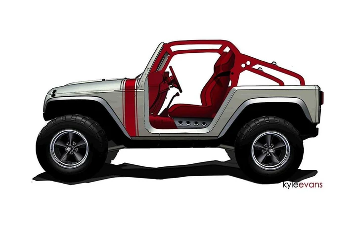 Jeep Wrangler Renegade e Pork Chop, i primi bozzetti