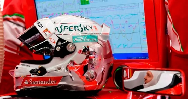 Riva, il marchio cantieristico sui caschi di Vettel e Raikkonen
