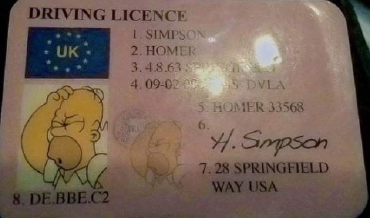 Fermato per un controllo, esibisce patente intestata a Homer Simpson: “Doh!”