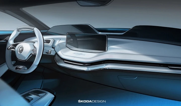 Skoda Vision E Concept: svelati gli interni del futuristico SUV