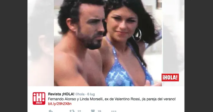 Fernando Alonso e Linda Morselli, coppia dell'estate 2016?