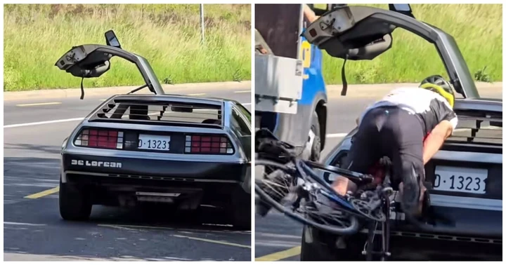 Ciclista 82enne contro una DeLorean, l'incidente fa il giro del web