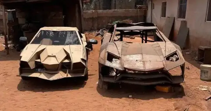 Crea replica della Lamborghini completamente funzionante con cartone e rottami