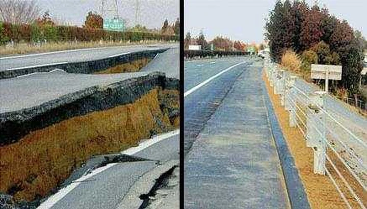 Giappone: autostrada ricostruita in soli 6 giorni