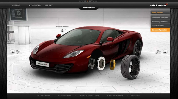 McLaren MP4-12C: ecco il configuratore