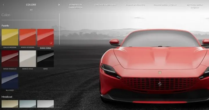 Ferrari Roma: ora si può configurare online