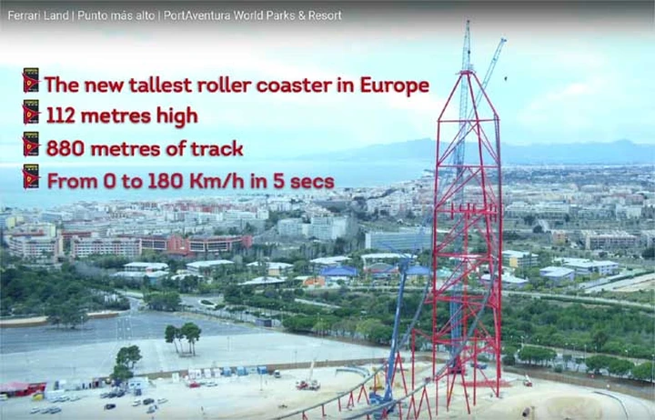 Ferrari Land, le montagne russe sono da record