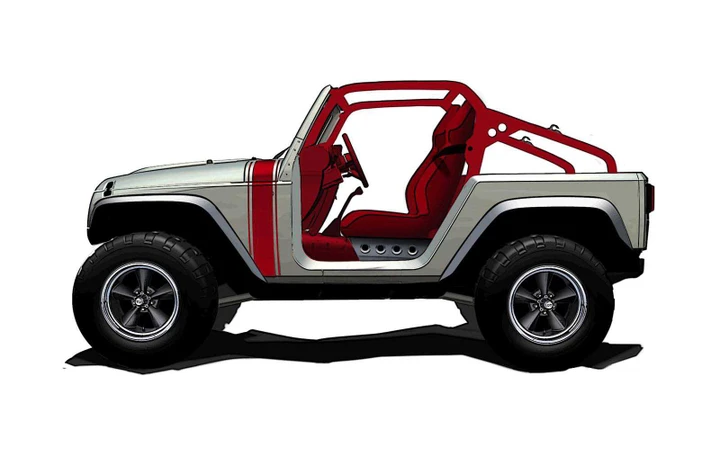 Jeep Wrangler Renegade e Pork Chop, i primi bozzetti