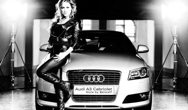 Lola Ponce e l'Audi A3 Cabriolet by Belstaff