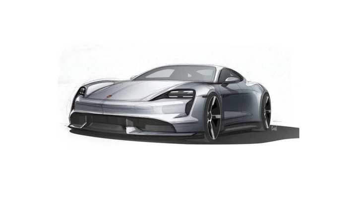 Porsche Taycan, nuovi bozzetti dell’hypercar elettrica
