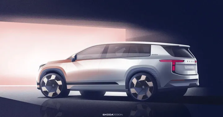 Skoda Peaq si mostra nei primi bozzetti: design Modern Solid e sette posti