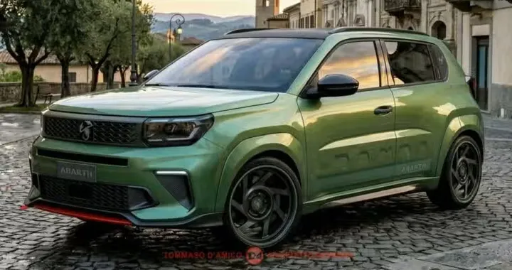 Grande Panda Abarth, il render immagina una sportiva elettrica da 320 CV