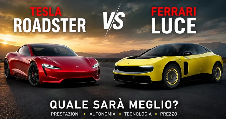 Ferrari Luce contro Tesla Roadster: sfida tra le elettriche più attese