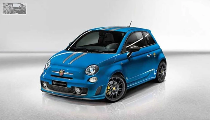 Abarth 500 Tributo Ferrari Blu Abu Dhabi e Grigio Titanio