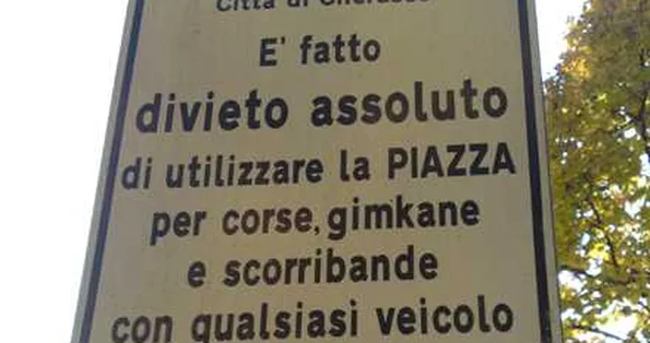 Severamente vietato sgommare in piazza