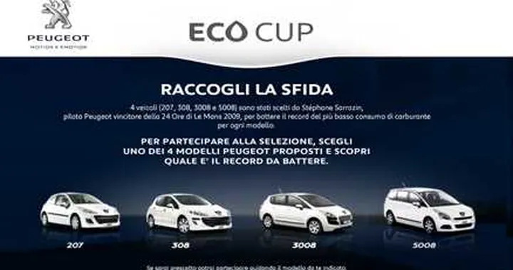 Peugeot Eco Cup, vince chi consuma meno