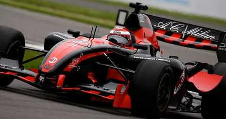 Giorgio Pantano al via con l'AC Milan nella Superleague Formula