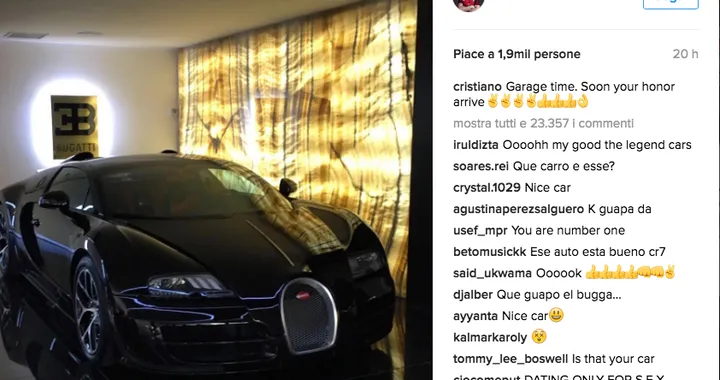 Cristiano Ronaldo si è regalato una Bugatti da 2,5 mln