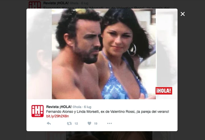 Fernando Alonso e Linda Morselli, coppia dell'estate 2016?