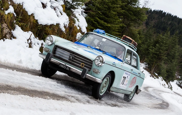 Rallye Neige et Glace 2014 con la Peugeot 404 del 1961