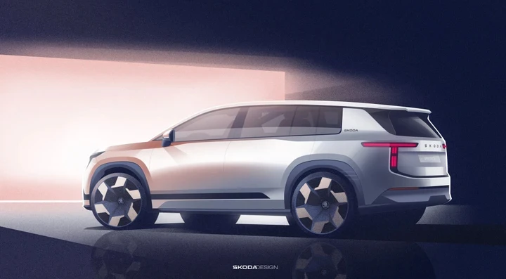 Skoda Peaq si mostra nei primi bozzetti: design Modern Solid e sette posti