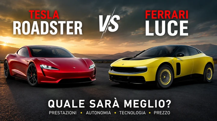 Ferrari Luce contro Tesla Roadster: sfida tra le elettriche più attese