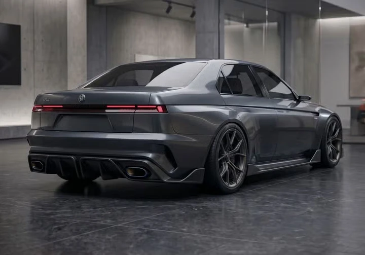 Nuova Alfa Romeo 164: il render immagina una hyper-sedan del 2027