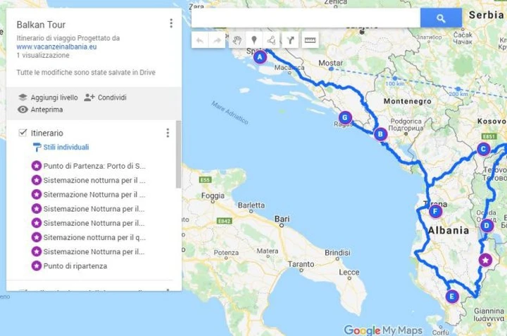 Pianificare un viaggio con Google Maps