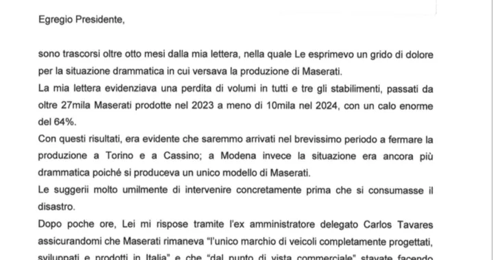lettera Maserati