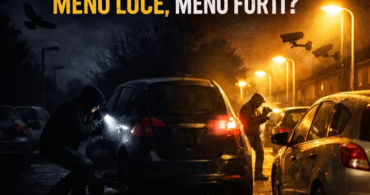 Auto più sicure al buio: ecco perché i lampioni accesi aiutano i ladri