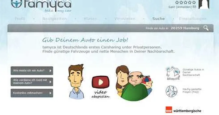 Tamyca: car sharing tra privati in Germania